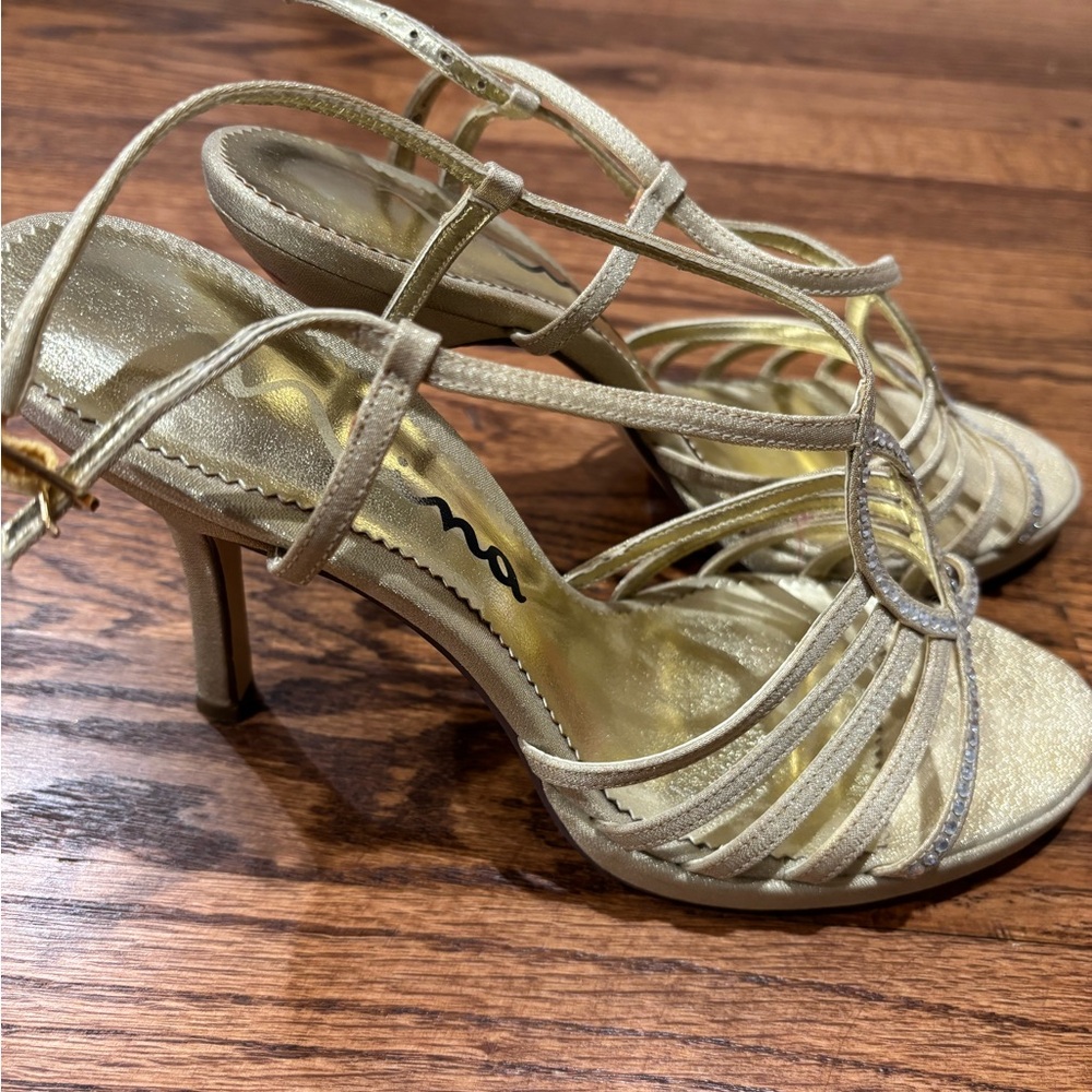 Nina Gold Strappy Heels
